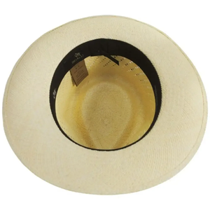 Chapeau Fedora Panama unisexe en paille ventilée avec bande en cuir, large bord, chapeau de soleil d'été pour hommes et femmes - Product Image 4