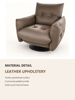 Fauteuil lounge moderne en cuir 1631, fauteuil pivotant d'appoint rembourré pour salon et coin lecture