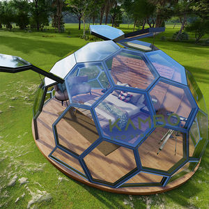 Kit de tente géodésique en verre igloo dôme 4 saisons étanche pour extérieur de 10m et 29.53 pieds pour hôtel tente à boules avec couvercle en verre - Product Image 1