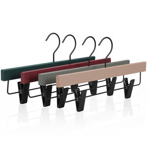 Smooth Rubber Coated Wooden Pants <strong>Hangers</strong> for Luxury Store Jeans Trouser Skirt - Product Image 1