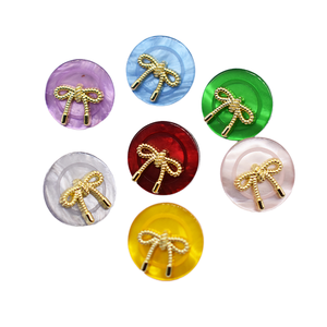 Custom <strong>Bow</strong> Pattern Resin Shank Buttons with Embossed Logo Polishing Eco-Friendly Fancy Fashionable Decorative Shirt Buttons - Product Image 2