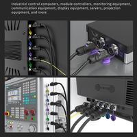Connecteur étanche haute vitesse LP24 4K, coupleur de montage sur panneau, fiche aviation auto-bloquante femelle pour écran LED extérieur