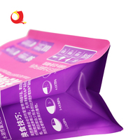 Pochette à fond plat vide 1.5kg imprimée sur mesure, emballage d'aliments pour animaux de compagnie, sacs de nourriture pour chats avec fermeture éclair