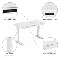 Bureau informatique ergonomique réglable en hauteur, électrique, avec surface métallique, écologique, durable, double moteur, pour usage domestique ou professionnel
