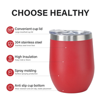 Hipdeer OEM/ODM 12oz Umweltfreundlicher PE-Material Mini-Weintumbler Reisebecher mit Bambusdeckel Plastikstrohhalm Individuelles Logo MOQ 25 Stück