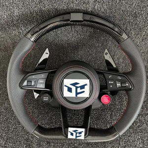 Volant de voiture en cuir et fibre de carbone, <span class=keywords><strong>prix</strong></span> de gros usine, pour <span class=keywords><strong>Audi</strong></span> <span class=keywords><strong>A3</strong></span> A4L A5 A6L A7 Q8 TT R8 - Product Image 1