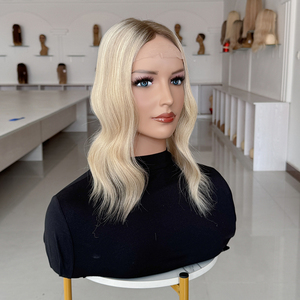 Topper en dentelle 5x6 pouces entièrement noué à la main, avec filet en dentelle 0.11, pour femmes, couleur blonde balayage, en cheveux humains vierges européens - Product Image 6