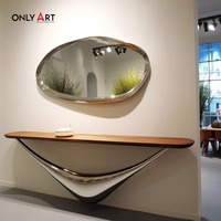 Table console de bonne qualité au design moderne Entrée élégante Salon ou couloir Table console en métal déco avec miroir