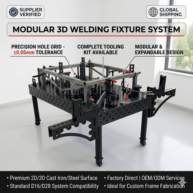 New ISO Certified 3D Welding Table Modular Clamping Fixture System Heavy Duty Electric-Free Q355 Steel Welding Workbench