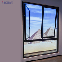 Ventana Abatible de Aluminio Moderna Personalizada Fuson, Aislamiento Térmico, Vidrio Impermeable, Ventana Exterior para Edificios