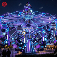 Manège volant à thème spatial pour deux personnes, équipement de parc d'attractions rotatif pour fêtes foraines et aires de jeux