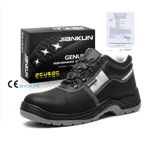 JIANKUN-Botas <span class=keywords><strong>DE</strong></span> TRABAJO antipinchazos para hombre, zapatos <span class=keywords><strong>de</strong></span> cuero <span class=keywords><strong>de</strong></span> vaca en relieve impermeables <span class=keywords><strong>de</strong></span> malla transpirable ligera con punta <span class=keywords><strong>de</strong></span> acero - Product Image 1