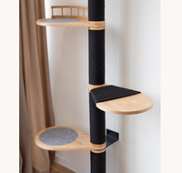 Tour d'escalade pour chat murale en bois à 4 niveaux, étagère pour chat en bois, arbre à chat à hauteur réglable avec lit en acrylique