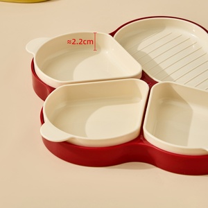 Plastic Dish Rotatable Hot Pot <b>Side</b> Dish <b>Plate</b> with Compartment Storage Multi-Functional Vegetable Platter for Kitchen Use - Product Image 4