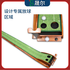 เครื่องฝึกซ้อมพัตต์กอล์ฟ Ss พร้อมแผ่นรองทำจากใยไม้และ EVA สำหรับฝึกซ้อมในร่มและกลางแจ้ง พร้อมรูและไม้บรรทัดวัดระยะ - Product Image 3