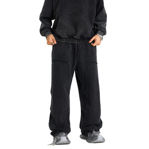 Pantaloni lunghi 2025 stile primaverile larghi a gamba dritta da uomo pantaloni da jogging francese Terry High <span class=keywords><strong>Street</strong></span> - Product Image 1