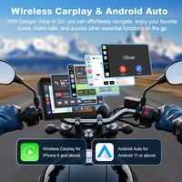 Navegador GPS con Pantalla Táctil de 7 Pulgadas para Motocicleta, CarPlay Inalámbrico, Android Auto, DVR Dual 2K+2K, Monitor para Moto, Resistente al Agua IPX7, ZC18+TPMS