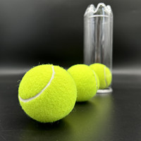 Balles de tennis en fibres chimiques hautement élastiques en gros, logo personnalisé, balles de tennis et de padel professionnelles en caoutchouc pour l'entraînement