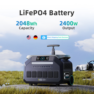 German Spot emergency power station outdoor LiFePO4 battery bank 2048wh 2400w oem <b>generator</b> lithium solar portable power station - Product Image 1