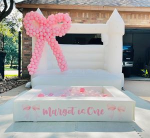 Castillo Inflable Comercial para Niños para Fiestas de Bodas - Modelo Blanco Doble Pequeño Perfecto para Saltar - Product Image 1