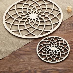 Sous-verres en bois naturel creux DDA136, tapis antidérapant pour porte-gobelets, isolant thermique, écologique, pour tasses et bols - Product Image 2