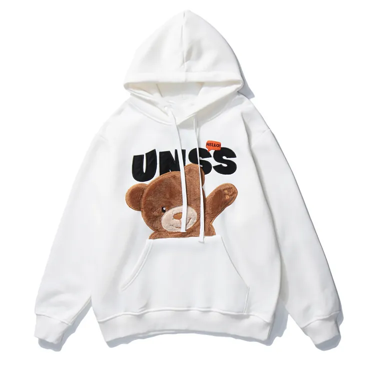 Best Price Unisex Bear Hoodies Heavy Weight Hoodie Puff Printing Custom Logo Hoodie