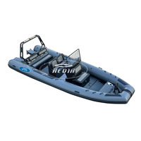 Bateau à cabine fermée en aluminium Haide CE 23 pieds Luxury SP700 Rib, moteur hors-bord électrique.