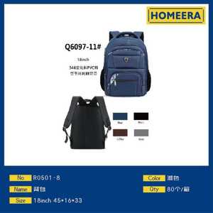 Homeera Backpack 18inch 344 Diagonal Pvc Material Waterproof Computer Interlayer Day Backpack Unisex - Product Image 3