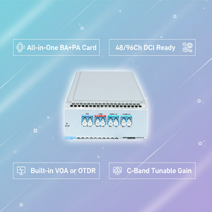 데이터 센터 상호 연결(DCI) 애플리케이션 및 장거리 DWDM 전송을 위한 통합 BA+PA EDFA 증폭기 카드 - Product Image 1
