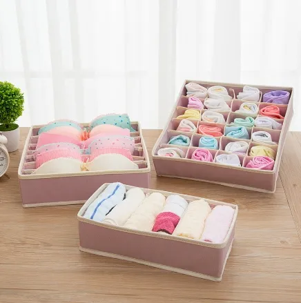 3 piezas calcetín ropa interior tela no tejida caja organizadora cinturón de pecho separación armario cajón clasificación organizador de almacenamiento conjunto