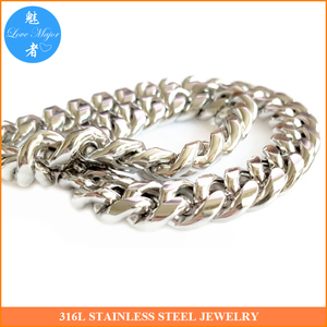 Collar <span class=keywords><strong>de</strong></span> joyería <span class=keywords><strong>de</strong></span> acero inoxidable, cadena redonda pulida <span class=keywords><strong>de</strong></span> 16mm <span class=keywords><strong>de</strong></span> ancho, Color plateado - Product Image 4