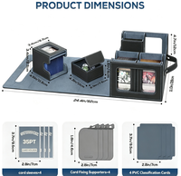 Boîte de rangement pour cartes de jeux de table en cuir PU grande capacité, écologique, avec compartiment amovible, pour présentation en vitrine, résistante à l'humidité, avec poignée