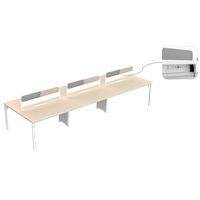 Poste de travail de bureau individuel moderne en bois avec cloison de séparation et bureau informatique, ensemble de mobilier personnalisable