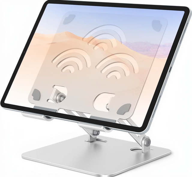 Adjustable Portable Aluminum Alloy Tablet Stand Foldable for Artists Drawing Zoom Calls Work Home iPad Pro/Mini/Air Kindle