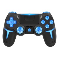 Manette de jeu sans fil PS4 RGB à double vibration, gyroscope 6 axes, haut-parleur, micro, prise casque pour PC Steam