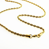 Collier chaîne corde torsadée plaqué or 18 carats en acier inoxydable 2mm-8mm tour de cou réglable 45cm-80cm collier chaîne de superposition délicate