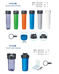 Carcasa de Filtro de Agua de Alta Presión de 10/20 Pulgadas <span class=keywords><strong>Azul</strong></span>/Transparente para Sistema de Filtración de Toda la <span class=keywords><strong>Casa</strong></span>, Puerto de Latón de 1" 3/4", Precio de Fábrica - Product Image 2