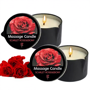 Bougie parfumée à l'huile essentielle de rose, cire de soja écologique, ronde, en métal, achetez-en une, obtenez-en une gratuite, 2 oz * 2 - Product Image 1