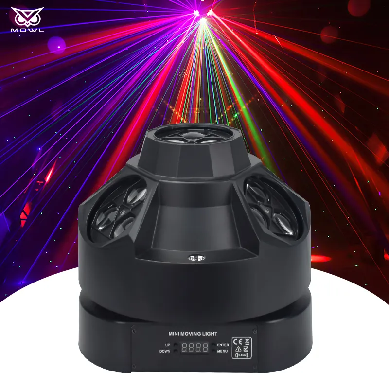 4 Head Bee Eye DMX512 Moving Head Beam RGB Strobe Light LED Disco Laser Stage Lights