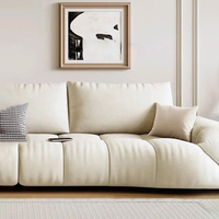 Neue italienische minimalist ische Wohn möbel gebogenes Design 2-Sitzer Wohnzimmer Sofa Weiß Weiches und bequemes Chesterfield Sofa