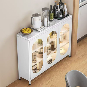 Refined Kitchen Storage <b>Cabinet</b> 4 Layers Carbon Steel Dustproof Moisture Proof Floor Standing <b>Narrow</b> <b>Sideboard</b> - Product Image 2