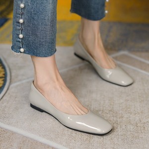 Sandalias de cuero de verano para mujer, zapatos planos para mujer y niña, zapatos de tacón bajo con boca poco profunda, pantuflas, zapatos elegantes para oficina para mujer - Product Image 2