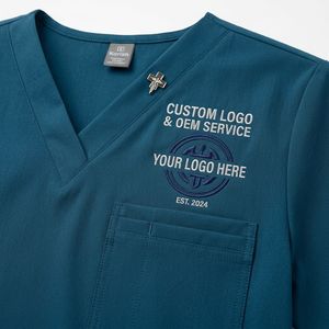 42192+52002, Ensemble de blouses médicales 3 pièces en mélange de rayonne extensible, doux et respirant, uniformes d'infirmière avec veste zippée et pantalon cargo - Product Image 2