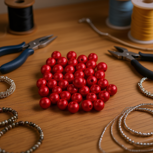 Perle Sciolte Ilan Abalorio Rosse da 10 mm, 20g, per Creazione Gioielli - Product Image 2