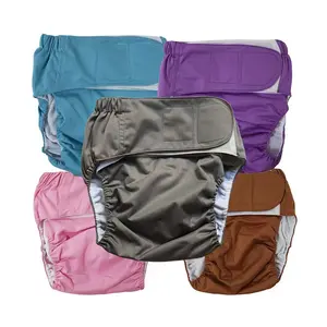 Pañal de tela lavable para adultos, ropa interior de bolsillo ajustable y reutilizable para personas mayores con discapacidad, impermeable