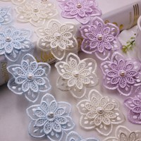 Dentelle florale 3D perlée de qualité supérieure, soluble dans l'eau, style français africain, pour robe de mariée
