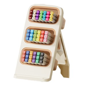 Desktop Storage Box Multi Layer Marker Holder Standing Type Office Student Stationery Organizer Solid Color Rectangle - Product Image 2
