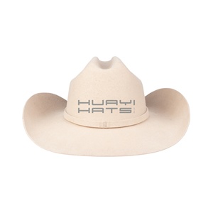 <strong>Wholesale</strong> Custom Metal logo 100% Wool Beige Unisex Western Style <strong>Hat</strong> Wide Brim Sombreros De Vaquero <strong>Felt</strong> Chapeau Cowboy <strong>Hats</strong> - Product Image 4