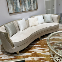 Canapé Adela en bois massif et cuir véritable, style luxe léger américain, style crème français, pour salon de villa, canapé-lit moderne