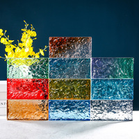 Fournisseurs de blocs de briques de verre décoratives en cristal de glace couleur gris foncé avec prix de gros brique de verre solide